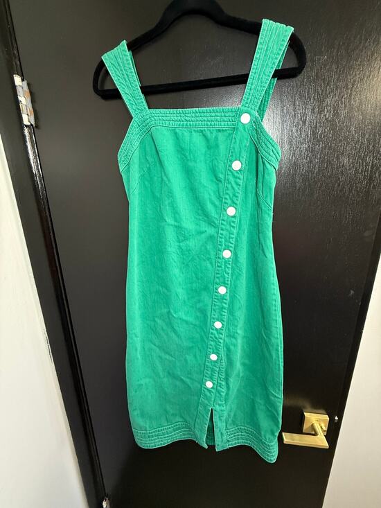 Maeve by Anthropologie Dresses & Skirts - Anthropologie Maeve Green Midi Dress Size 4 Button Front Contrast Stitch